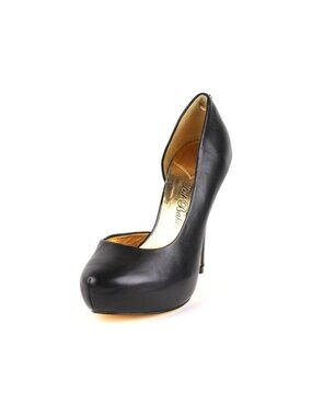 Ted Baker Cardeen Black Designer Pumps Gold Heel Size 8.5/10